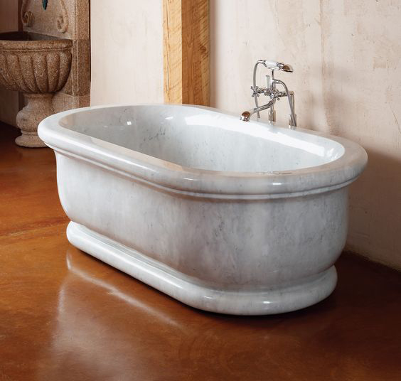hand carved natural white high polished faux stone bathtub 